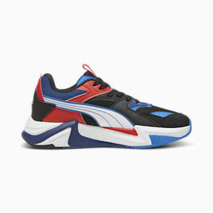 Tenis casual BMW M Motorsport RS-Fast para mujer, PUMA Black-Cool Cobalt-Pop Red, extralarge